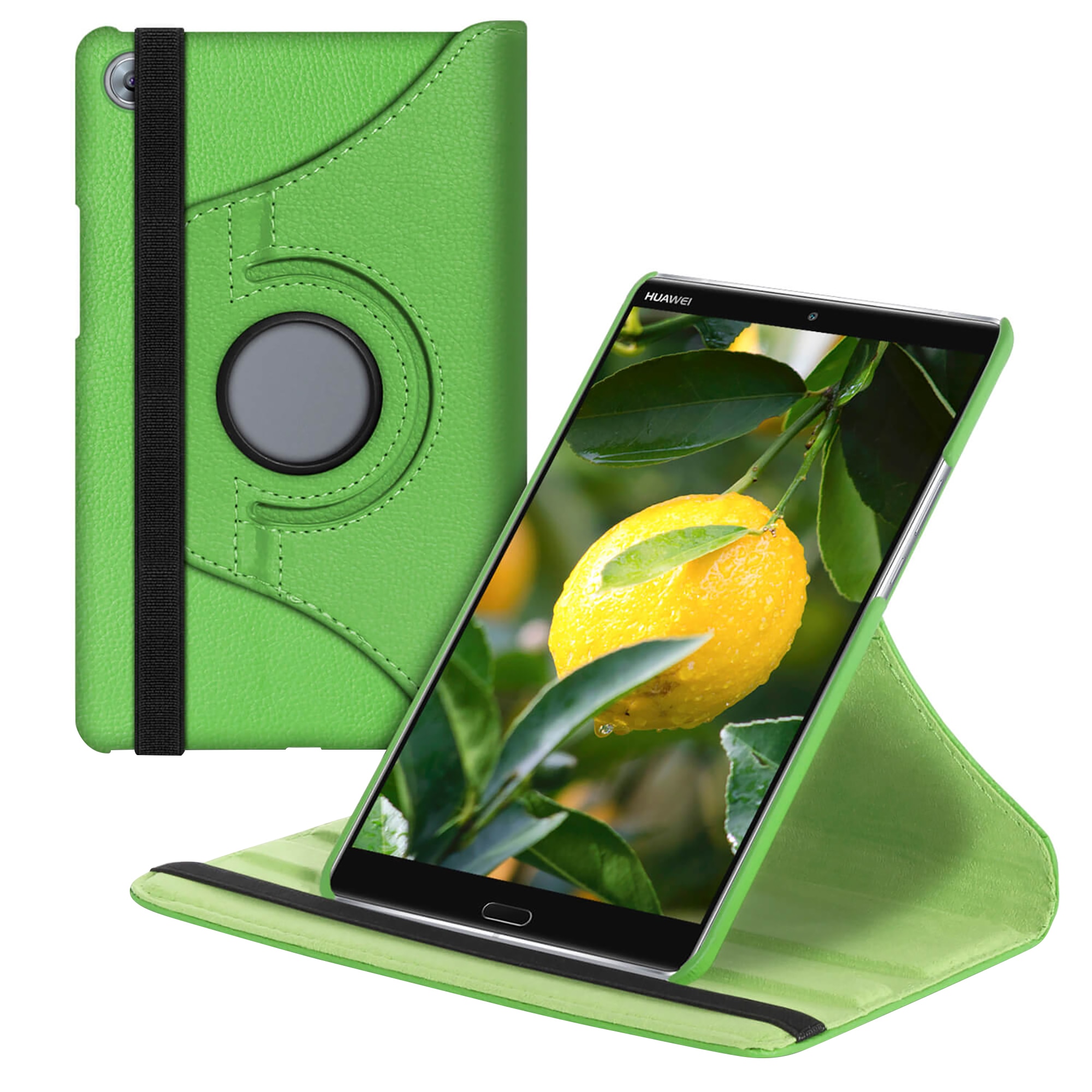 Husa de protectie tableta 360 ° pentru Huawei MediaPad M5 8, Piele ecologica, Verde