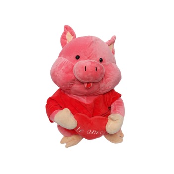 Porcusor de plus cu inima Te Amo, 40 cm, roz Porcusor de plus cu inima Te Amo, 40 cm, roz