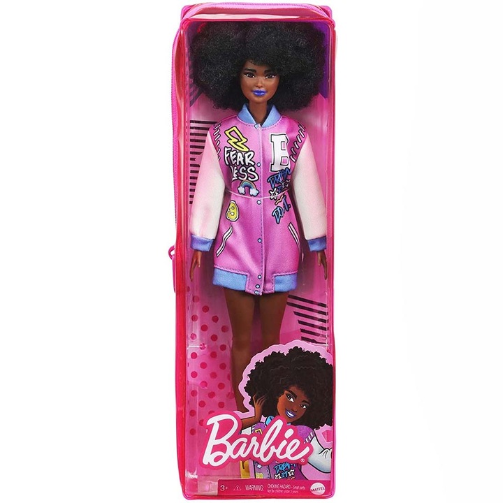 Barbie Fashionistas Baba - Barbie afro hajjal és lila kabátban