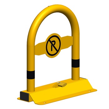 Blocator parcare tip arc, Sigtra, Bolta Lock, model BPB-02, 350x450 mm, lacat, dibluri, holsuruburi, galben Blocator parcare tip arc, Sigtra, Bolta Lock, model BPB-02, 350x450 mm, lacat, dibluri, holsuruburi, galben