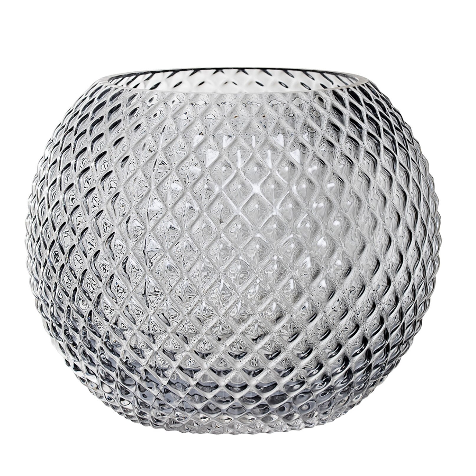 Vaza, Bloomingville , sticla, gri, 17cm