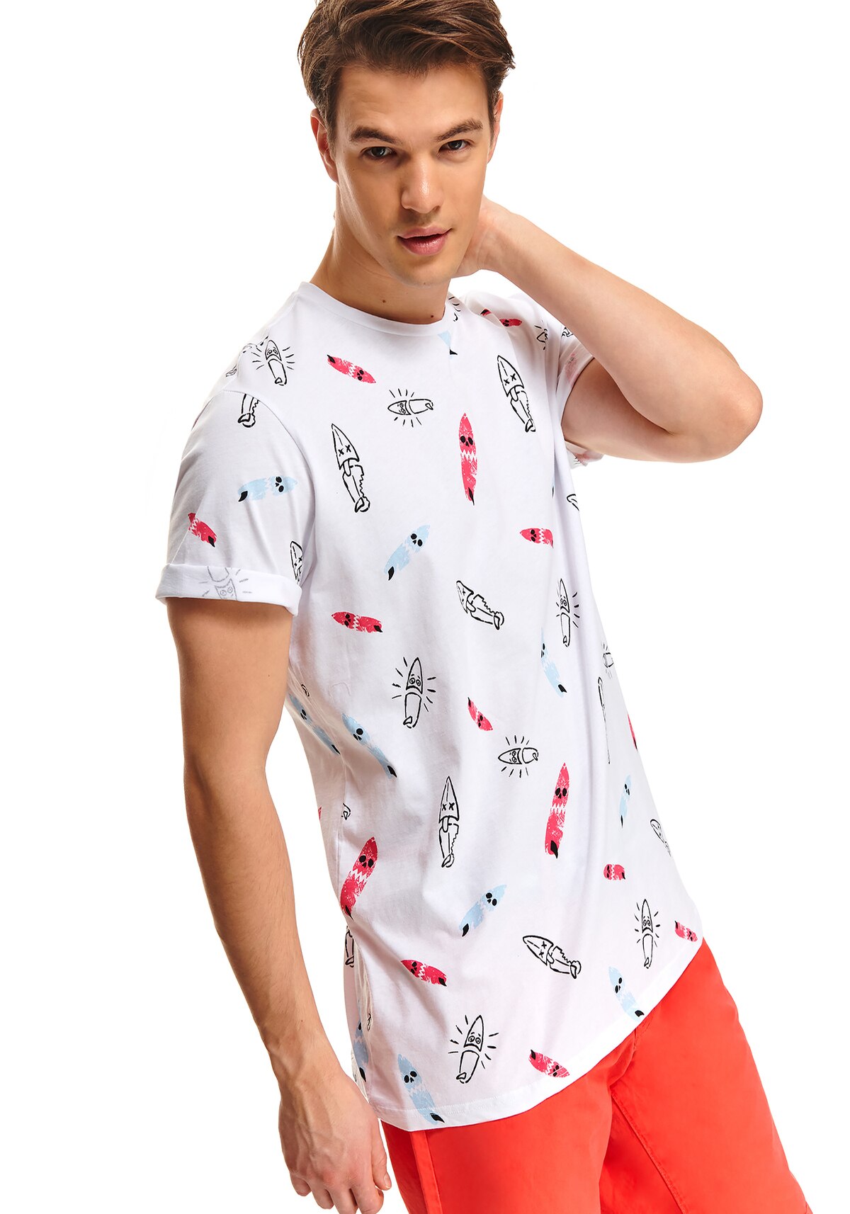 Tricou barbati, TOP SECRET, SPO4344, Alb