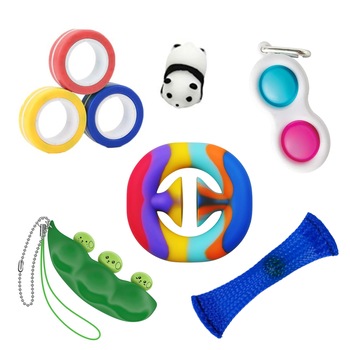 Set 6 jucarii Zenuk® - Fidget toys, Antistres, Anti-anxietate, Multicolor Set 6 jucarii Zenuk® - Fidget toys, Antistres, Anti-anxietate, Multicolor