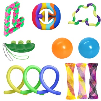 Set 12 Jucarii Zenuk® - Fidget Toys, Monkey Noodles, Marble Mesh, Multicolor Set 12 Jucarii Zenuk® - Fidget Toys, Monkey Noodles, Marble Mesh, Multicolor