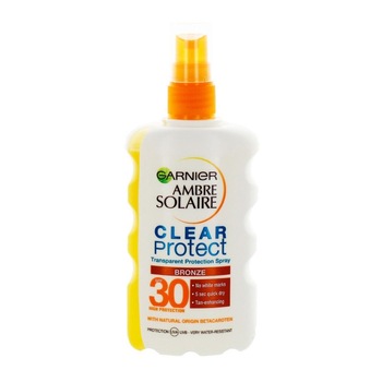 Spray protector intensificator de bronz SPF 30 Garnier Ambre Solaire Clear Protect 200 ml Spray protector intensificator de bronz SPF 30 Garnier Ambre Solaire Clear Protect 200 ml