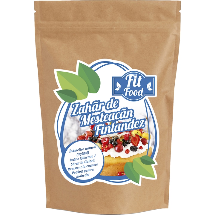 Indulcitor natural zahar de mesteacan finlandez, Fit Food, 500g