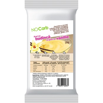 Budinca low-carb, fara zahar cu vanile si konjac, NoCarb, 35g Budinca low-carb, fara zahar cu vanile si konjac, NoCarb, 35g