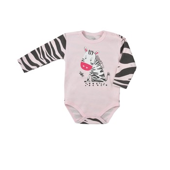 Body cu maneca lunga pentru fete Koala Sawanna 08-058, Roz 68 cm Body cu maneca lunga pentru fete Koala Sawanna 08-058, Roz 68 cm