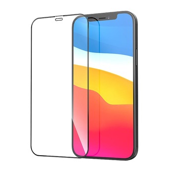 Folie de Sticla Premium iPhone 12 mini- Acoperire completa ecran, Margini negre Folie de Sticla Premium iPhone 12 mini- Acoperire completa ecran, Margini negre