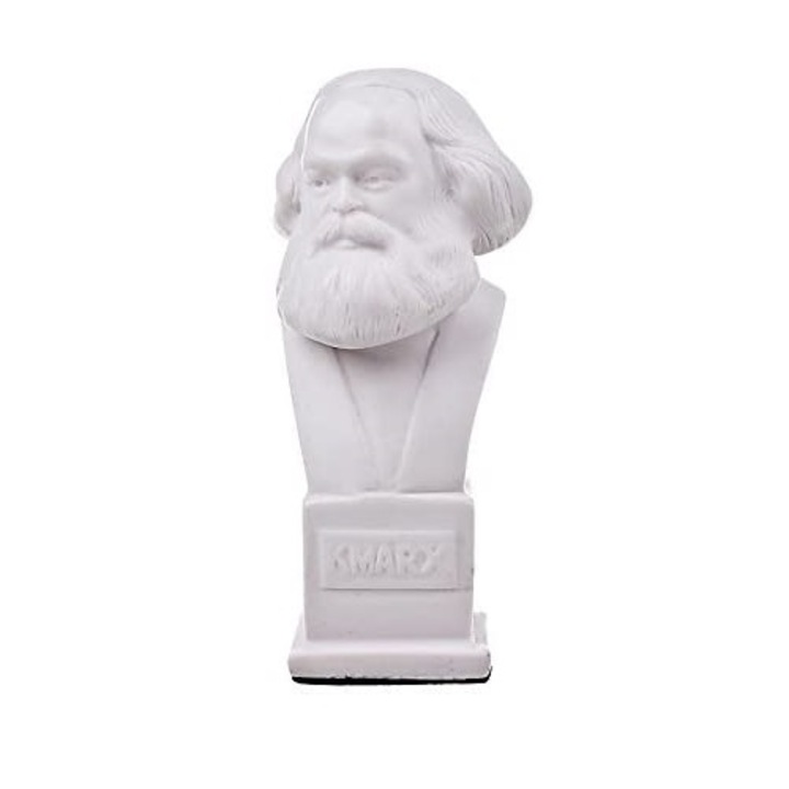 Статуетка, бюст, Karl Marx, мрамор, 12 см, бяла