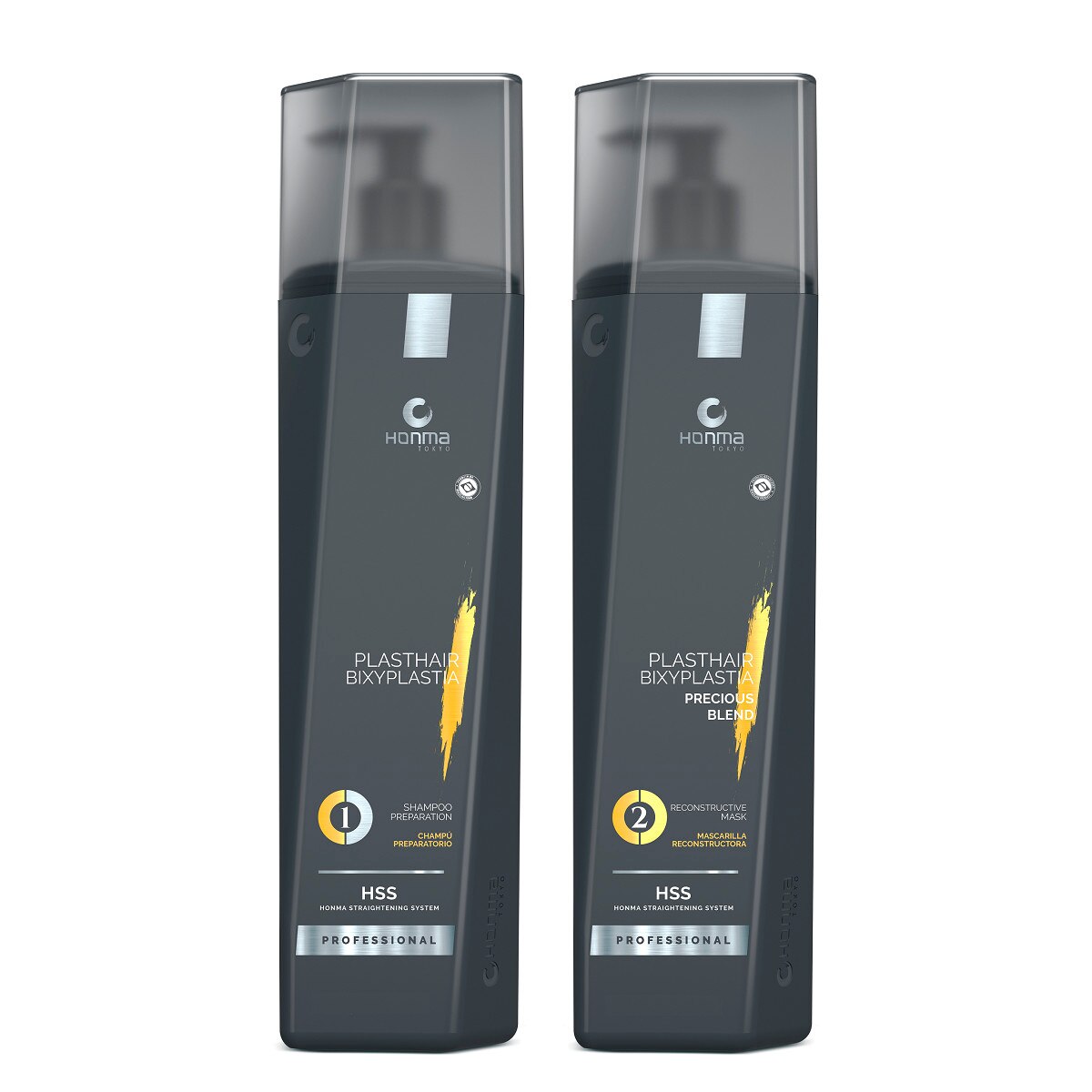 Set tratement keratina par subtire, fin, decolorat, usor ondulat - Bixyplastia Precious Blend 1L, Honma Tokyo