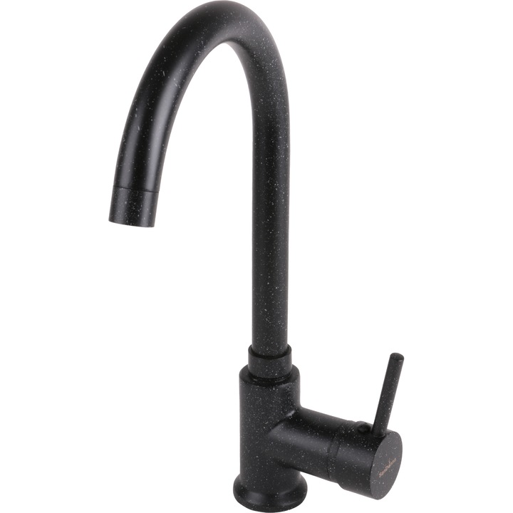 Baterie bucatarie SanDonna F 7073, cu aerator, cartus ceramic, Alama, Negru