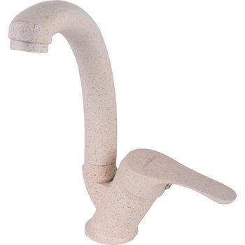 Baterie bucatarie SanDonna F 1069, cu aerator, cartus ceramic, Alama, Bej