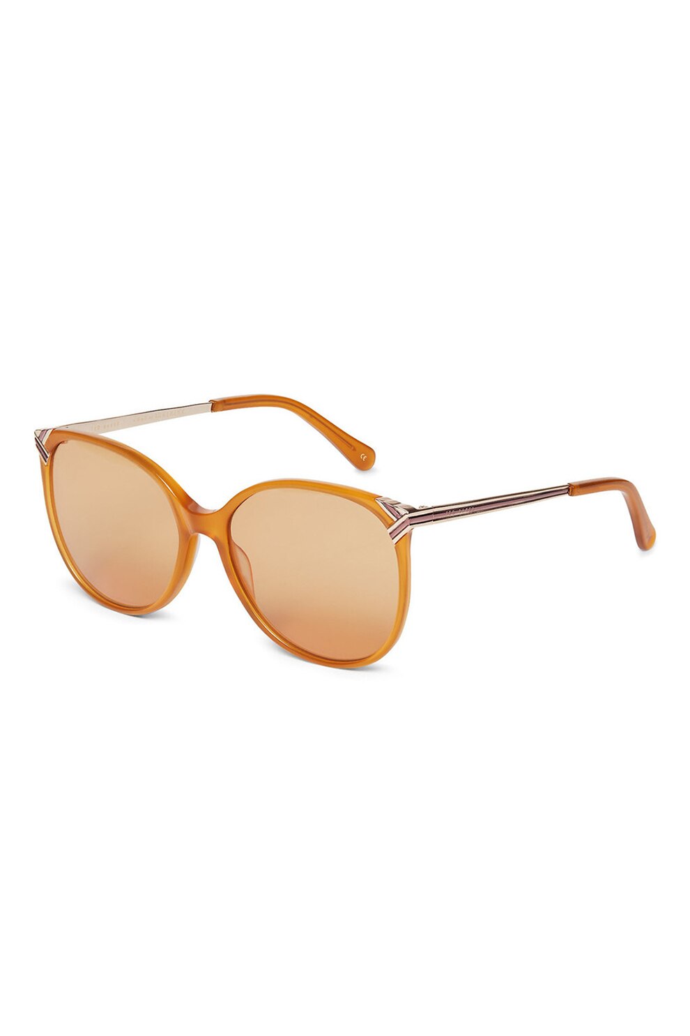 Ted Baker, Ochelari de soare butterfly cu accente contrastante, Oranj, 57-16-140 Standard