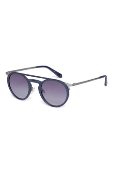 Ted Baker, Ochelari de soare rotunzi cu brate metalice, Albastru inchis/Argintiu, 48-23-145 Standard Ted Baker, Ochelari de soare rotunzi cu brate metalice, Albastru inchis/Argintiu, 48-23-145 Standard