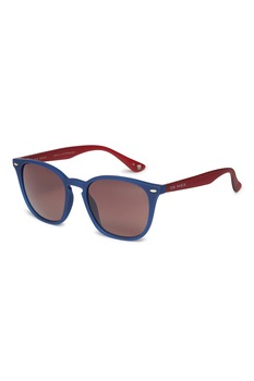 Ted Baker, Ochelari de soare colorblock cu logo discret, Albastru inchis/Rosu inchis, 51-19-145 Standard Ted Baker, Ochelari de soare colorblock cu logo discret, Albastru inchis/Rosu inchis, 51-19-145 Standard