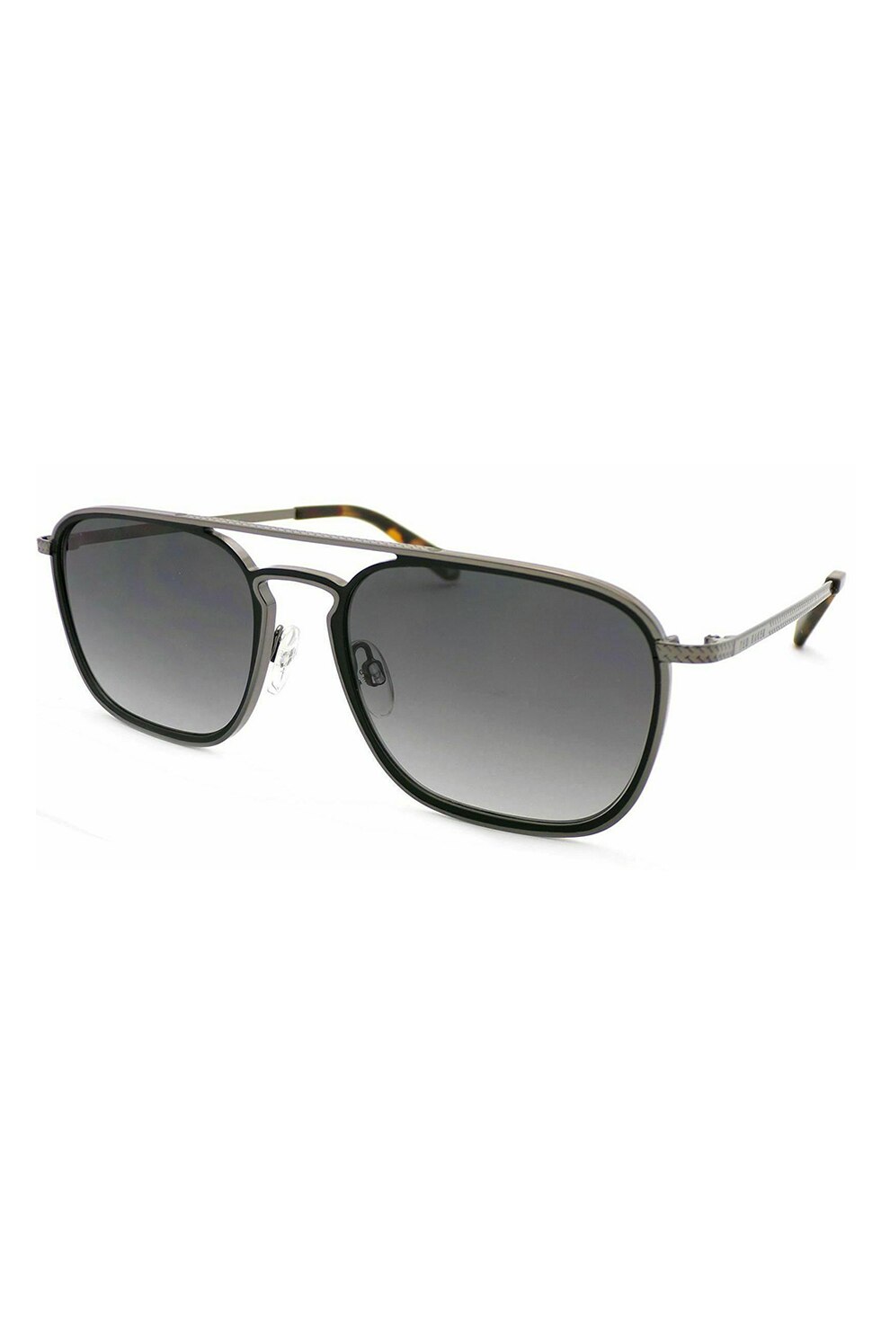 Ted Baker, Ochelari de soare unisex dreptunghiulari, Argintiu/Negru, 53-18-145 Standard