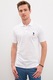 U.S. Polo Assn., Тениска по тялото с яка и бродирано лого, Бял, L