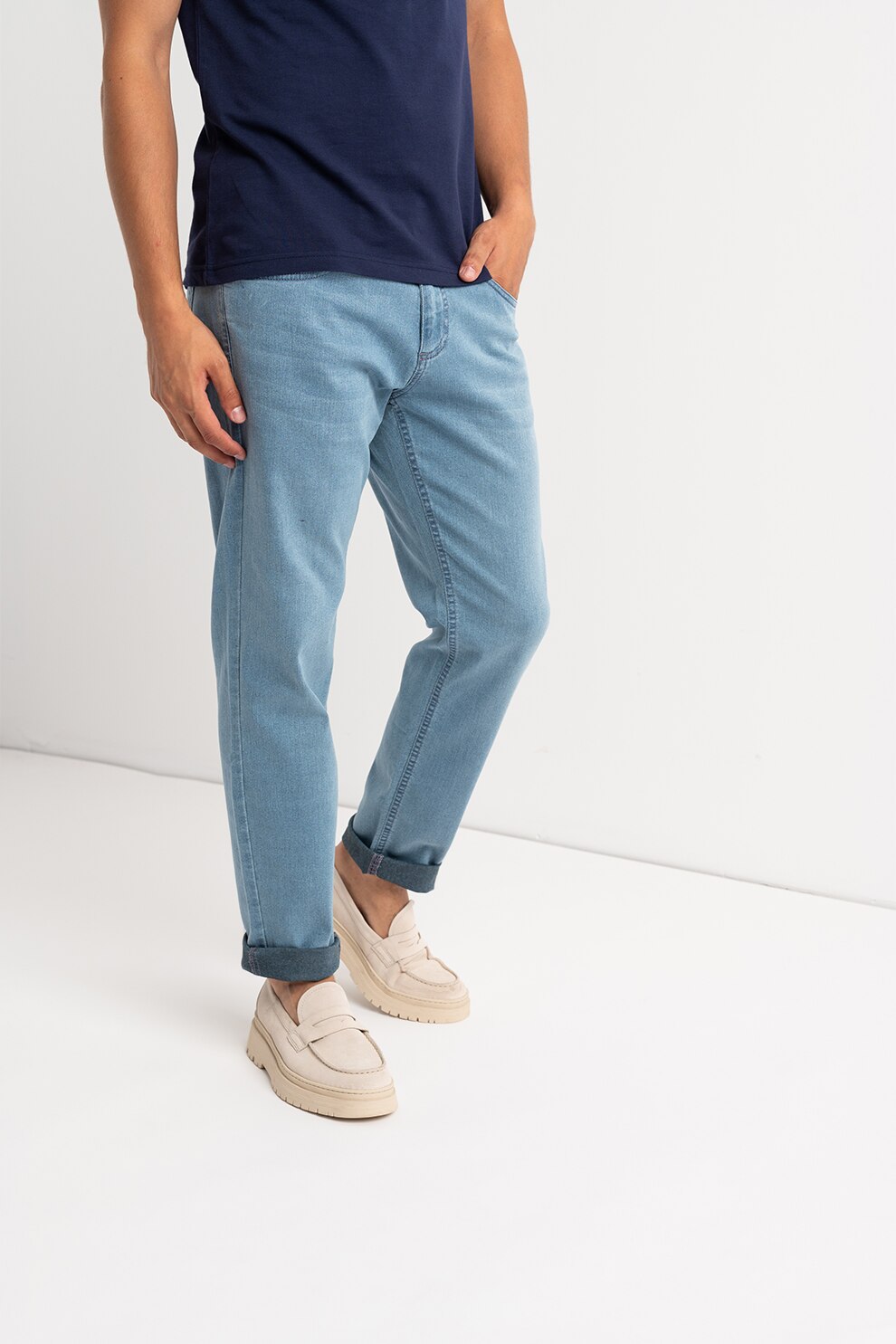 U.S. Polo Assn., Blugi slim fit, Albastru prafuit