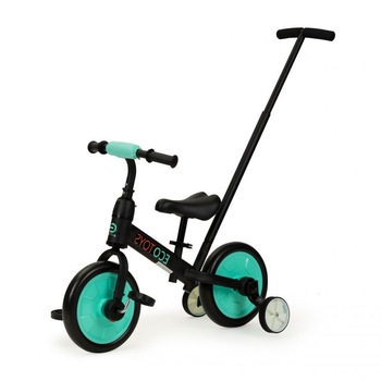 Bicicleta pentru copii cu inaltime reglabila 36-43 cm, 3in1, pedale si roti laterale, negru-albastru Bicicleta pentru copii cu inaltime reglabila 36-43 cm, 3in1, pedale si roti laterale, negru-albastru