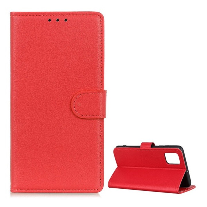 Gigapack mobiltelefon tok álló, bőr hatású, flip, oldalra nyíló, asztali tartó, prémium, piros, kompatibilis: Xiaomi Mi 10T Pro 5G / Mi 10T 5G