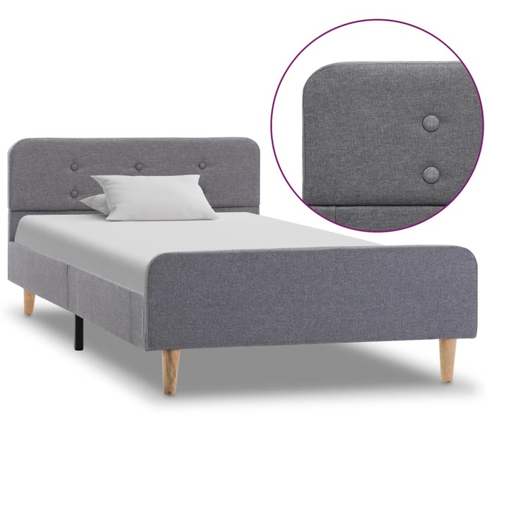 vidaXL világosszürke szövetkárpitozású ágykeret 100 x 200 cm 284901