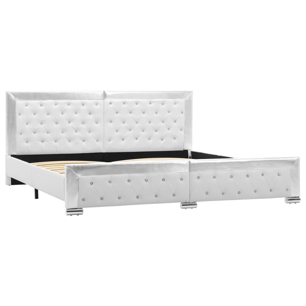 Cadru de pat, alb, 180 x 200 cm, piele ecologica 286792