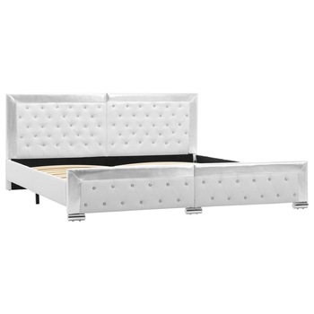 Cadru de pat, alb, 180 x 200 cm, piele ecologica 286792 Cadru de pat, alb, 180 x 200 cm, piele ecologica 286792