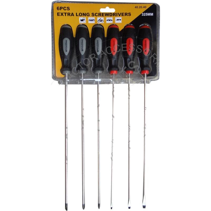 Set surubelnite Extralong 325mm, 6 piese, cap drept 6, 5, 3, cruce PH1, PH2, PH3, cap magnetic