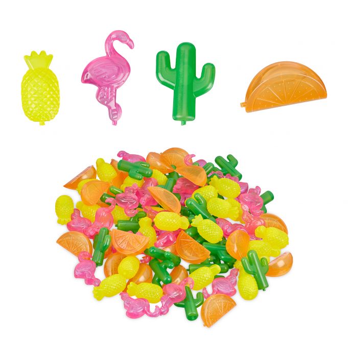 Set 100 cuburi pentru racirea bauturilor, RelaxDays, reutilizabile, multicolor, 4 forme diferite