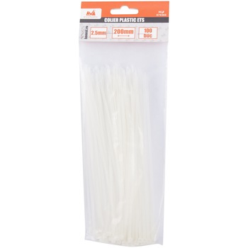 Set 100 buc coliere (soricei) plastic EvoTools 679365, 2.5x200 mm Set 100 buc coliere (soricei) plastic EvoTools 679365, 2.5x200 mm