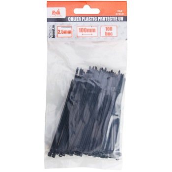 Set 100 buc coliere (soricei) plastic EvoTools 679351, protectie UV, 2.5x100 mm Set 100 buc coliere (soricei) plastic EvoTools 679351, protectie UV, 2.5x100 mm