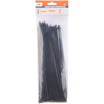Set 100 buc coliere (soricei) plastic EvoTools 679355, protectie UV, 3.6x 50 mm Set 100 buc coliere (soricei) plastic EvoTools 679355, protectie UV, 3.6x 50 mm