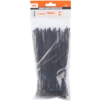 Set 100 buc coliere (soricei) plastic EvoTools 679356, protectie UV, 4.8x200 mm Set 100 buc coliere (soricei) plastic EvoTools 679356, protectie UV, 4.8x200 mm