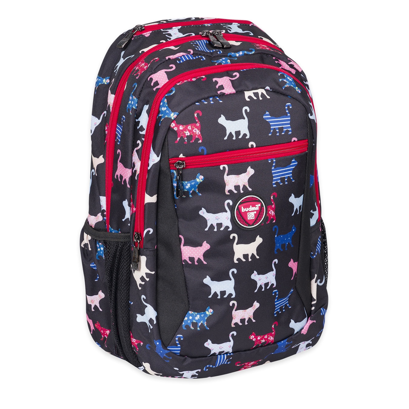 Rucsac Budmil, cu pisici, multicolor, 28x47x18cm, 20 l