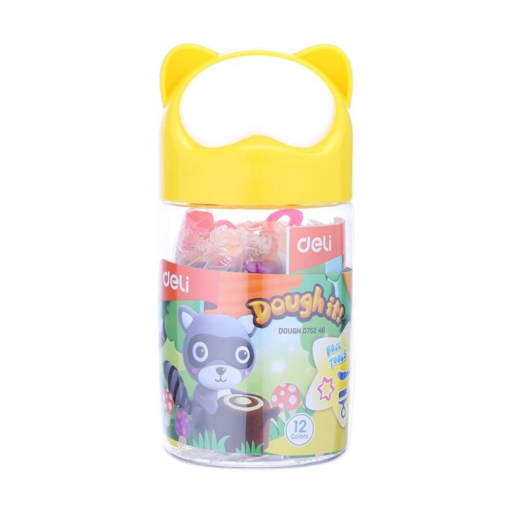 Set Plastilina Deli Soft Air Dry, 12 Culori, 3 Unelte, 140 g