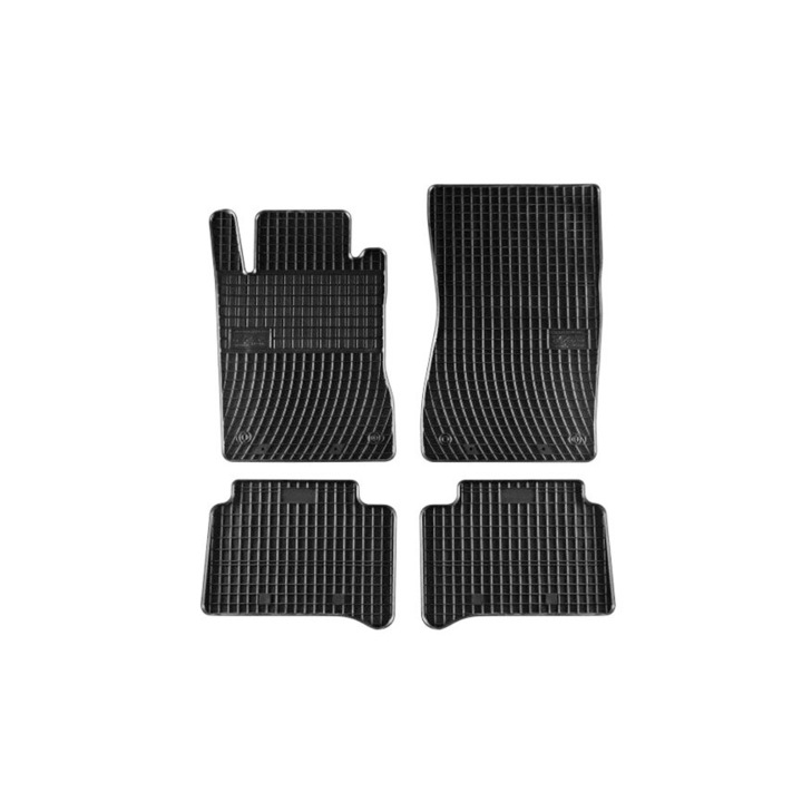 Set 4 x covorase auto, Frogum, Cauciuc, Anti-alunecare, Compatibil cu Mercedes E Class, Negru