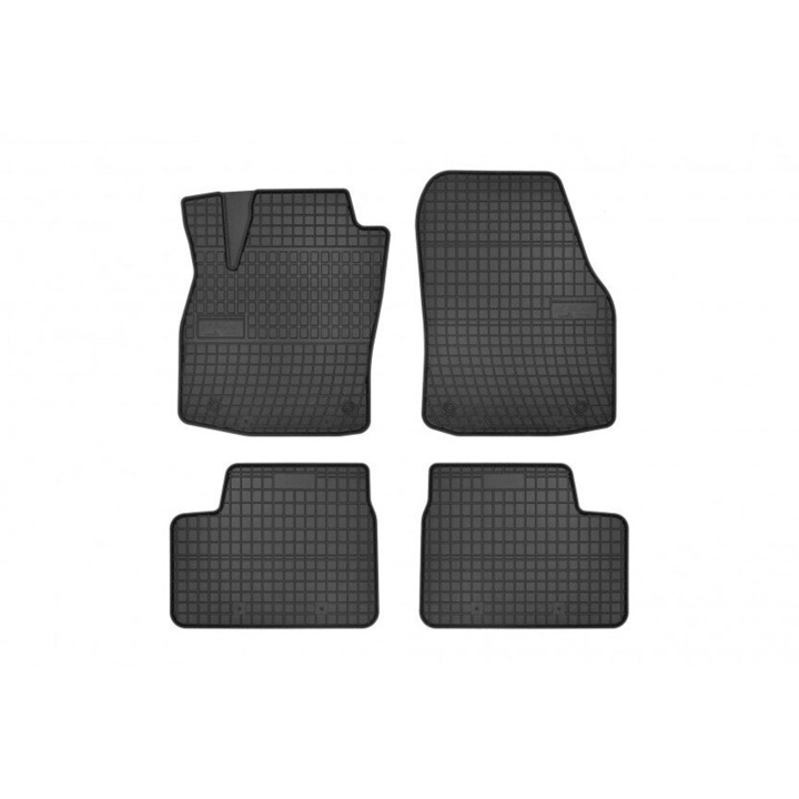 Set 4 x covorase auto, Frogum, Cauciuc, Anti-alunecare, Compatibil cu Opel Astra H, Negru