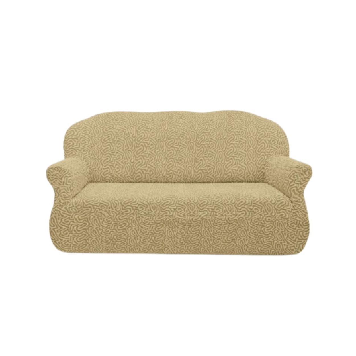 Husa Multielastica Jacquard, Pentru Canapea 2 Locuri, Bej Inchis