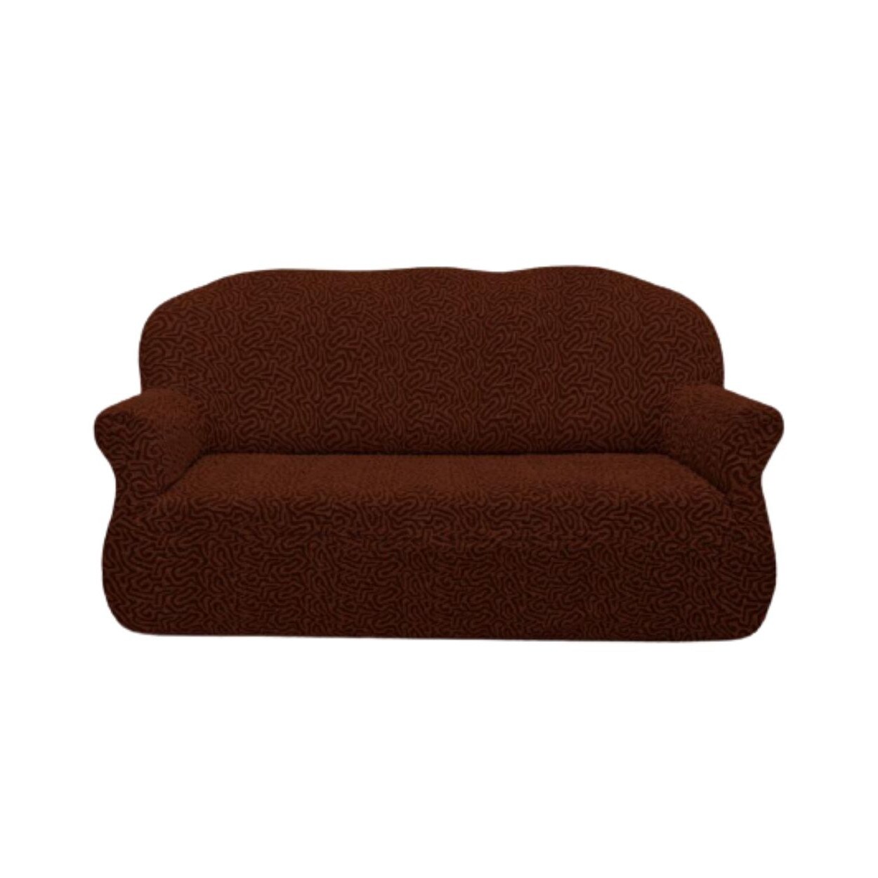 Husa Multielastica Jacquard, Pentru Canapea 2 Locuri, Maro