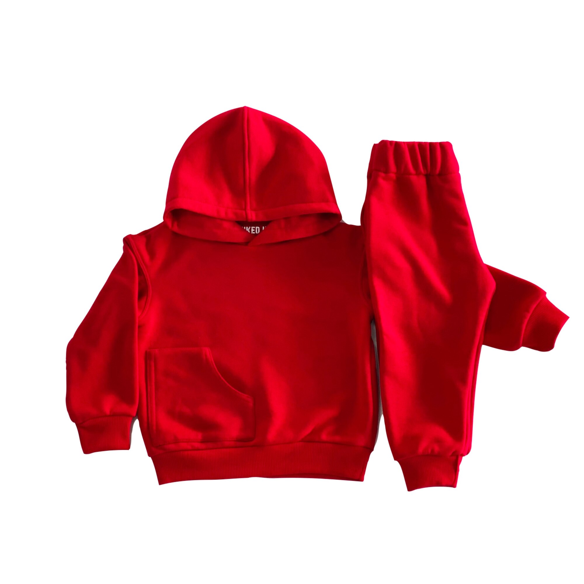 Set de pantaloni lungi si hanorac cu gluga, Rosu