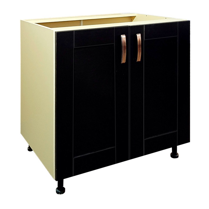 Corp inferior 2 usi Ancona new,, pal galben, usi lemn wenge, 80 x 53 x 82 cm
