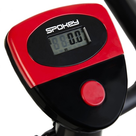 Bicicleta fitness mecanica SPOKEY ONEGO, greutate maxima utilizator 100 kg, negru/rosu
