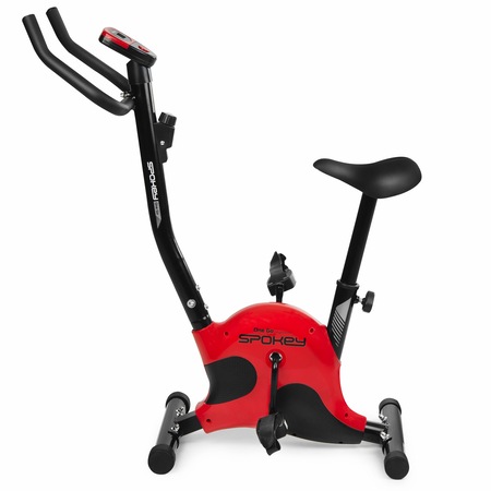 Bicicleta fitness mecanica SPOKEY ONEGO, greutate maxima utilizator 100 kg, negru/rosu
