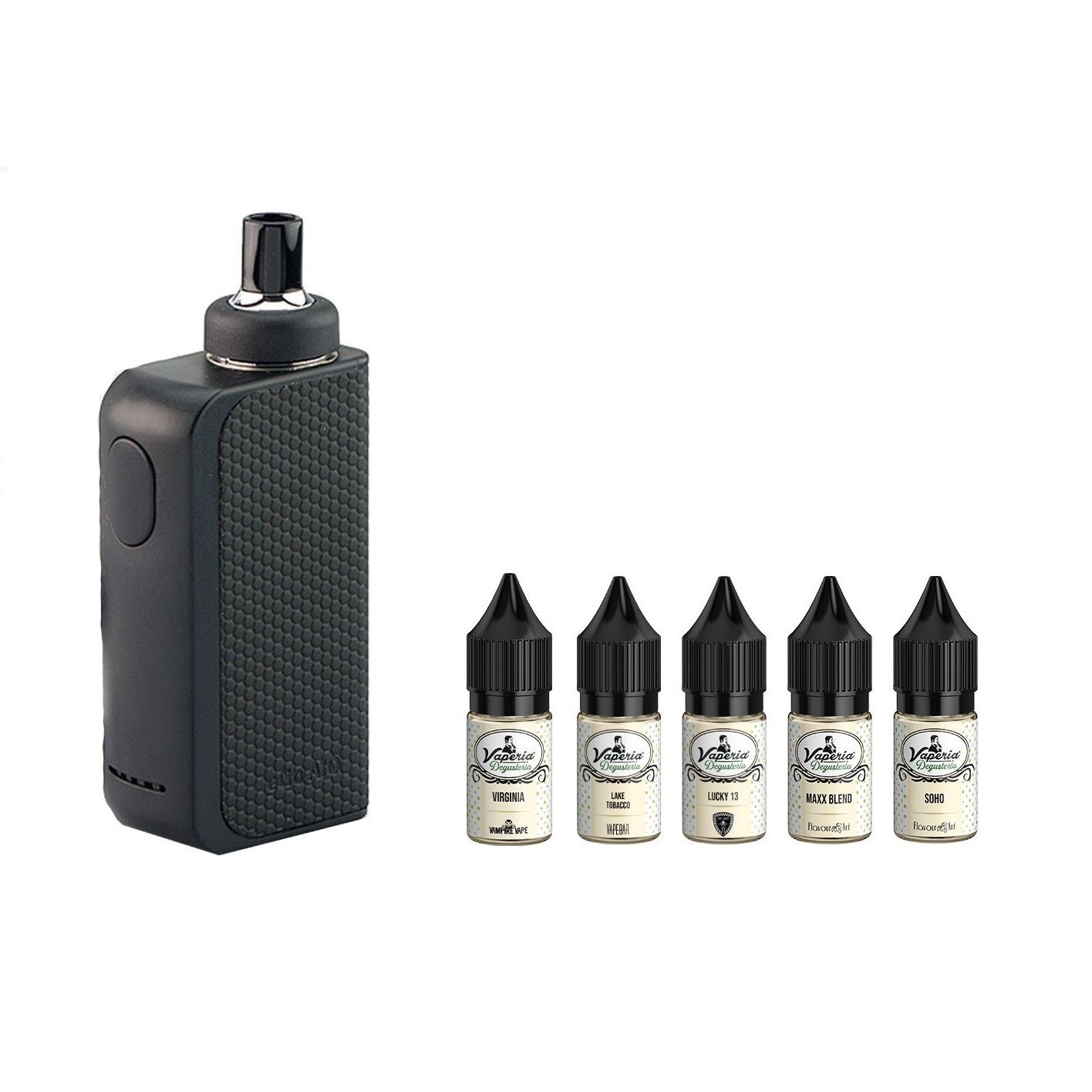 Set Tigara Electronica Joyetech eGo AIO Box 2100mAh, Negru si Degusteria Tobacco 5 Pack, 50 ml