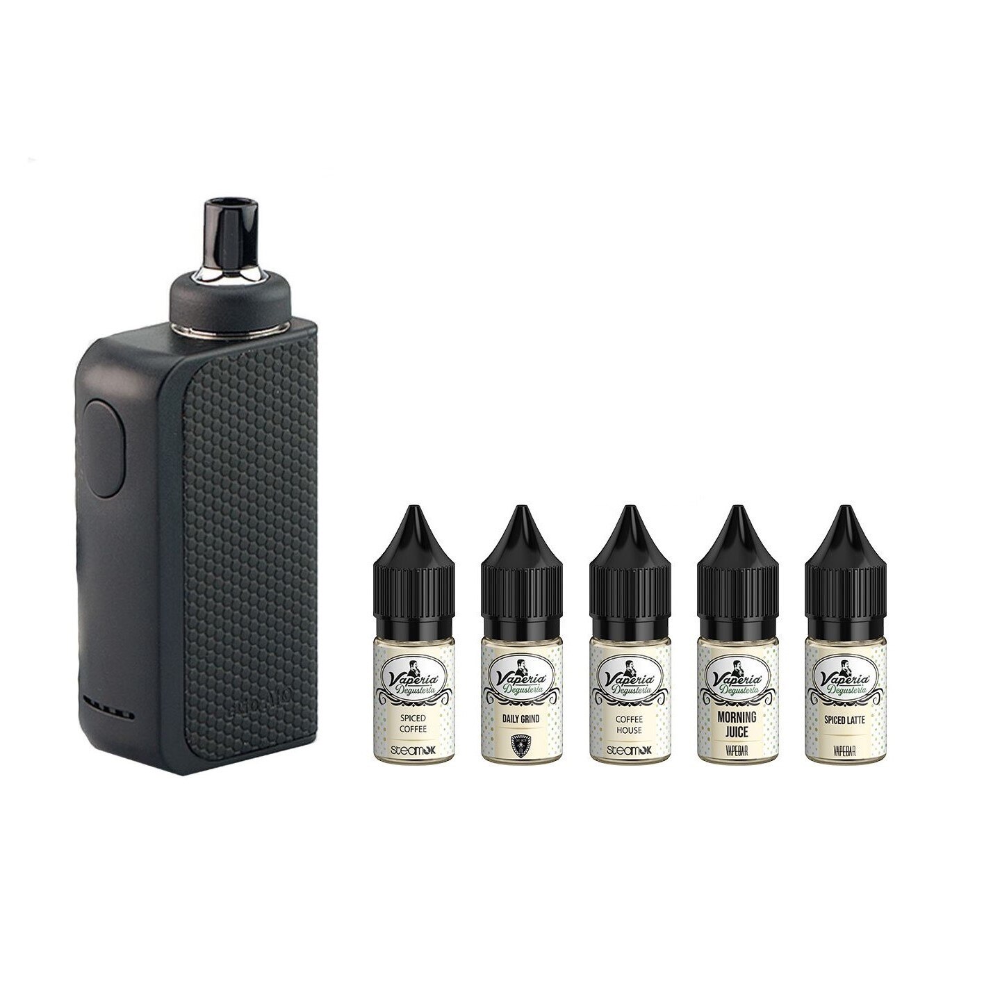 Set Tigara Electronica Joyetech eGo AIO Box 2100mAh, Negru si Degusteria Coffee 5 Pack, 50 ml