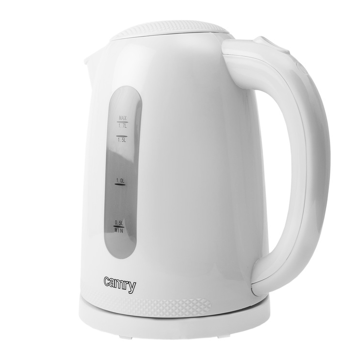 Fierbator electric CAMRY, 1,7 L, Fara fir, Oprire automata, 2200 W, Baza wireless 360º, Alb