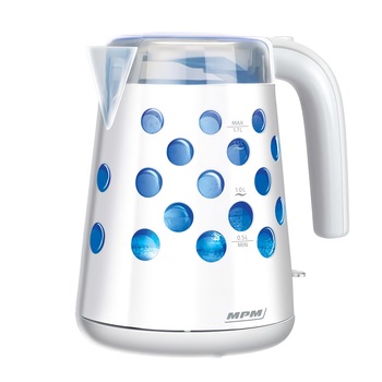 Fierbator electric MPM, 1,7 L, Fara BPA, Control al temperaturii, Iluminare, 2200 W, Alb Fierbator electric MPM, 1,7 L, Fara BPA, Control al temperaturii, Iluminare, 2200 W, Alb