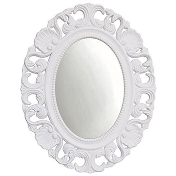 Oglinda ovala Charlotte 42x53cm, Rama lemn alba Oglinda ovala Charlotte 42x53cm, Rama lemn alba