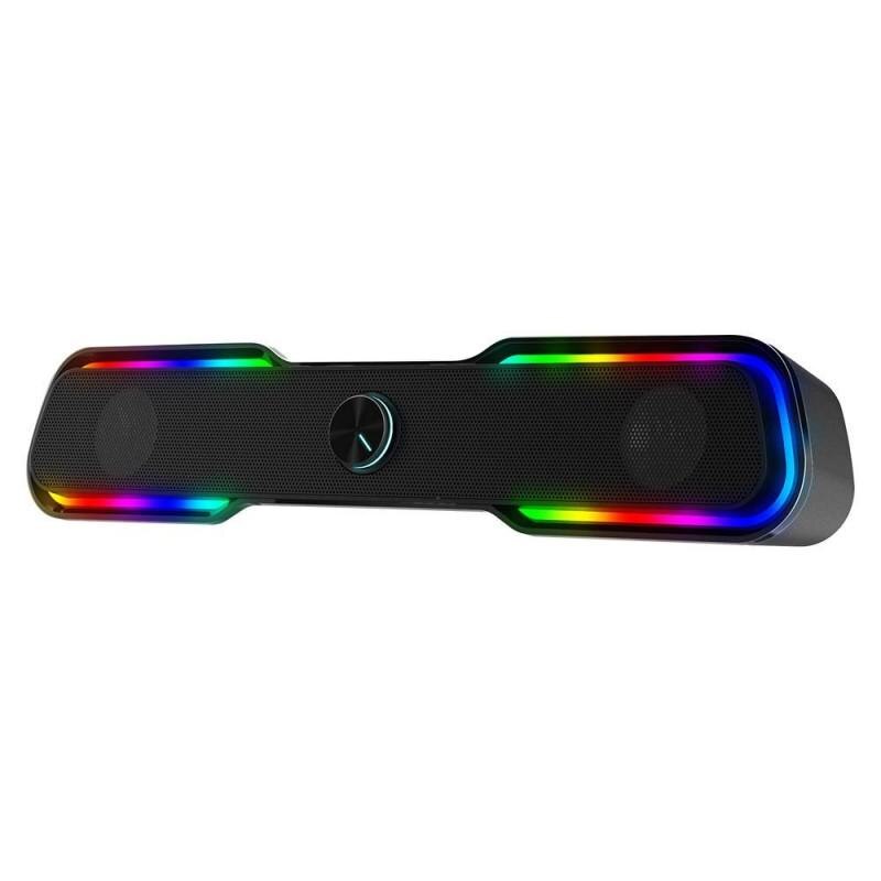 Boxa gaming BlitzWolf BW-GS1, Sistem 2.0, RGB, Bluetooth, 10W, USB, Jack 3.5mm, Lungime cablu 1.2m, Negru